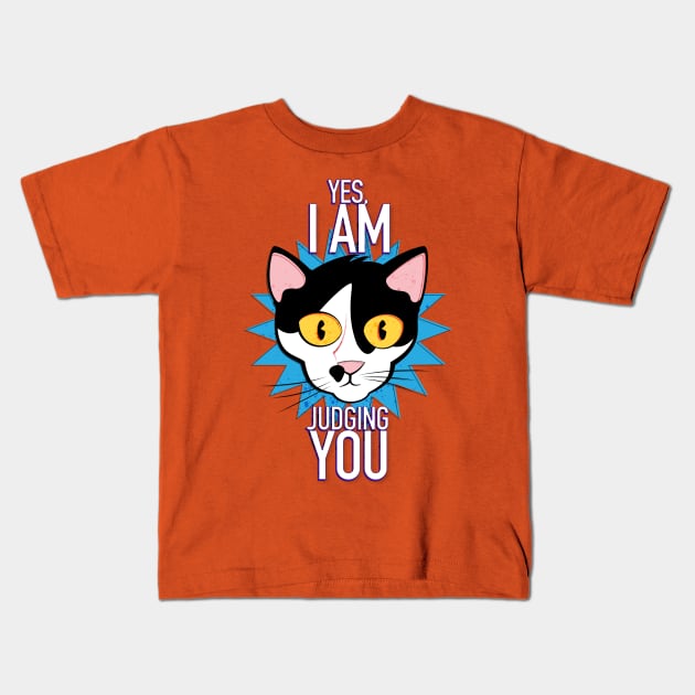 The Cat is Judging You Kids T-Shirt by fabianfmas